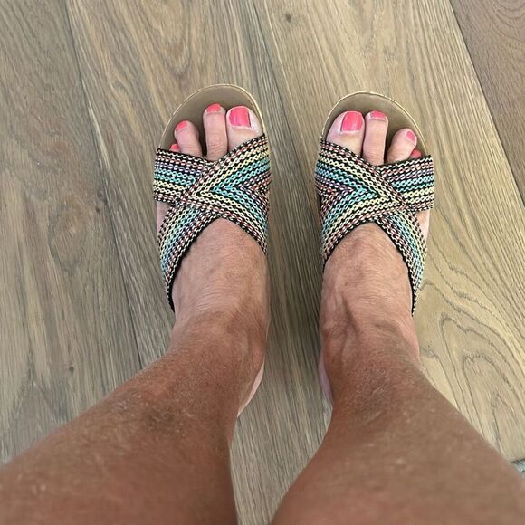 Sketchers Cork Wedge Slides Size 9 - Picture 12 of 12